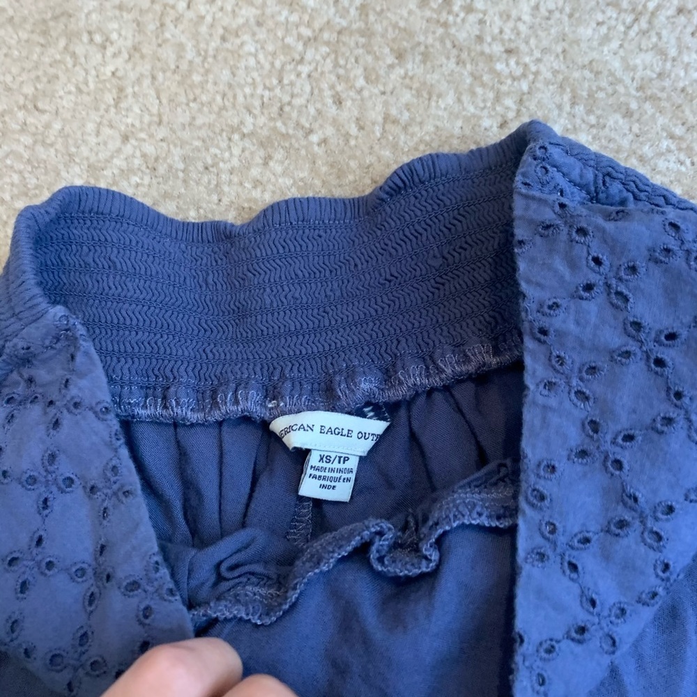 American Eagle blue boho crochet flow shorts - Picture 2 of 5